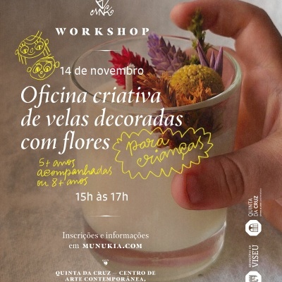 Oficina Criativa de velas decoradas com flores - 14/11 em Viseu