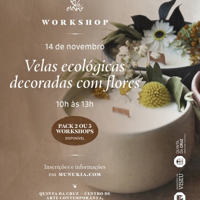 Workshop de Velas ecológicas decoradas com flores - 14/11 em Viseu
