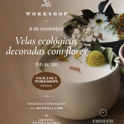 Workshop de Velas ecológicas decoradas com flores - 8/11 em Viseu