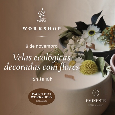 Workshop de Velas ecológicas decoradas com flores - 8/11 em Viseu Workshop de Velas ecológicas decoradas com flores - 8/11 em Viseu