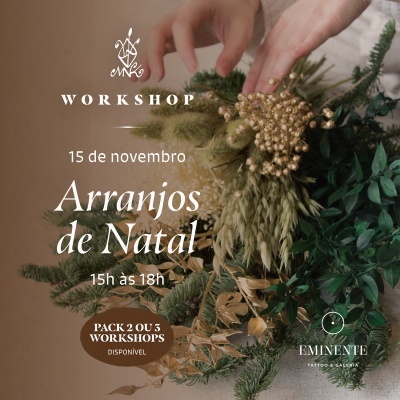 Workshop de Arranjos de Natal - 15/11 em Viseu Workshop de Arranjos de Natal - 15/11 em Viseu