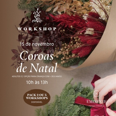 Workshop de Coroas de Natal - 15/11 em Viseu Workshop de Coroas de Natal - 15/11 em Viseu