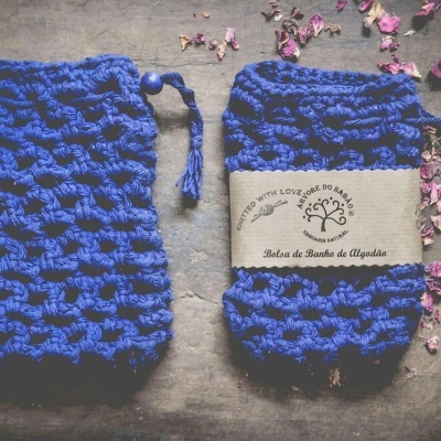 Bolsa em Rede de Algodão para Esfoliar e Levar