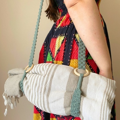 Alça em Macramé para Tapete de Ioga Toalha ou Manta Alça em Macramé para Tapete de Ioga Toalha ou Manta