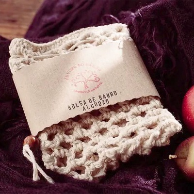 Bolsa em Rede de Algodão para Esfoliar e Levar