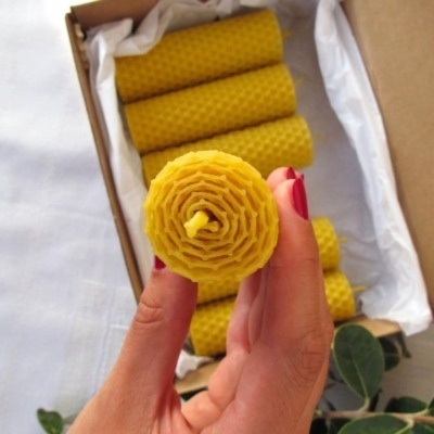 Vela de Cera de Abelha Natural Três Tamanhos