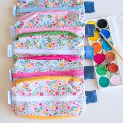 Estojo Escolar Artesanal - Padrões Coloridos