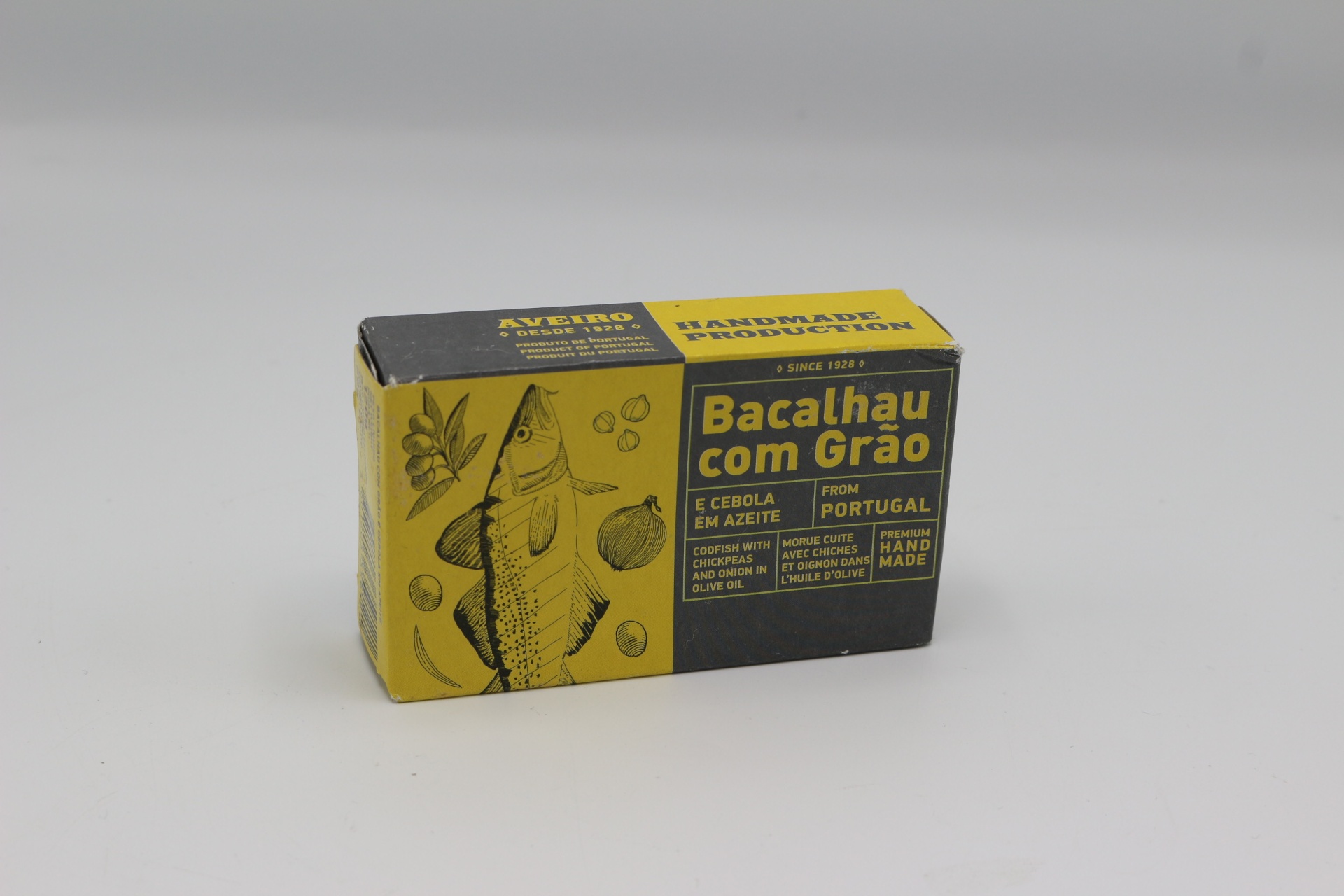 Bacalhau c/ grão de bico, azeite e alho