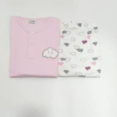 Pijama 100% Algodão Cardado Nuvem