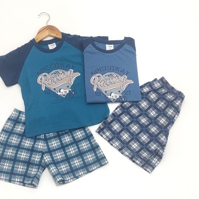 Pijama Calção 100% Algodão Menino Racing