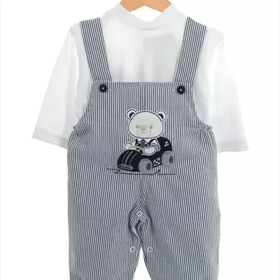 Jardineira Bebé Estampado Riscas