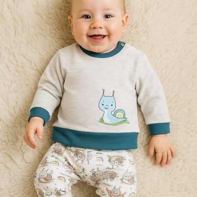 Pijama Cardado Bebé 100% Algodão