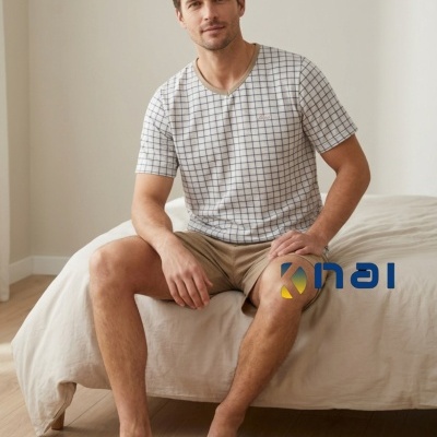 Pijama Calção 100% Algodão Relax