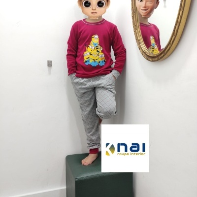 Pijama cardado 100% Algodão Minions