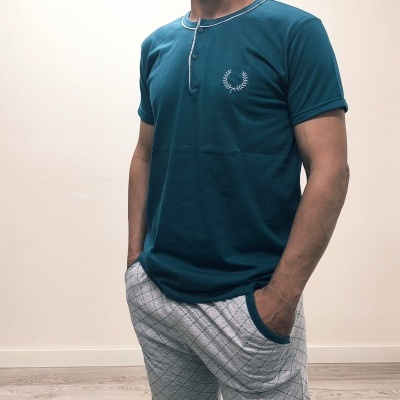 Pijama 100% Algodão Meia Manga