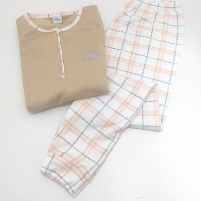 Pijama 100% Algodão Cardado c/ Botões Relax