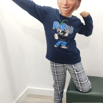 Pijama cardado 100% Algodão Cardado Popeye/ Snoopy