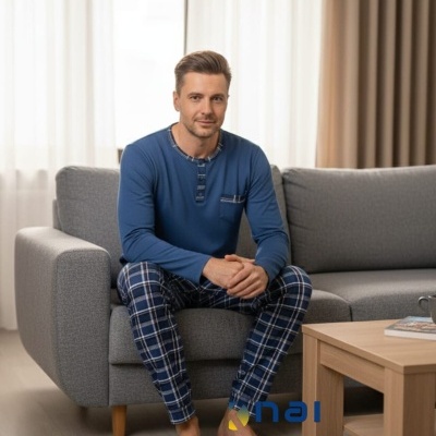 Pijama 100%Algodão cardado Botões JM