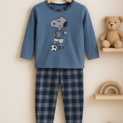 Pijama 100% Algodão Cardado Snoopy