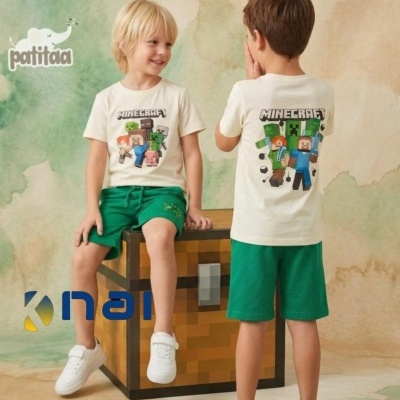 Conjunto Calção Minecraft