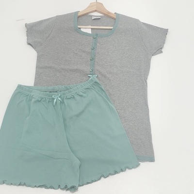 Pijama Calção 100% Alg. Dotty   Tam.L                                                 Vários Modelos