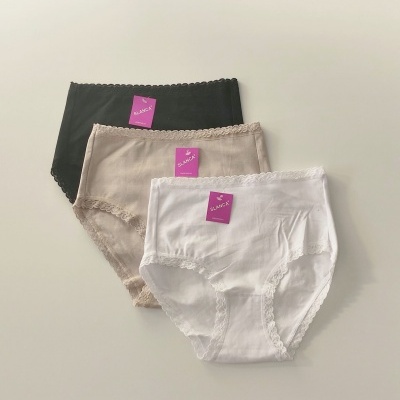 Cueca Alta Algodão Renda  Slanca ( Pack 3)