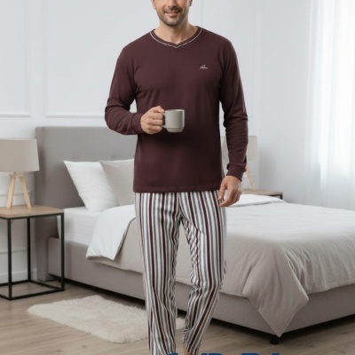 Pijama 100% Algodão cardado Relax Decote V