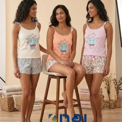 Pijama 100% algodão Alça "Hug Me"