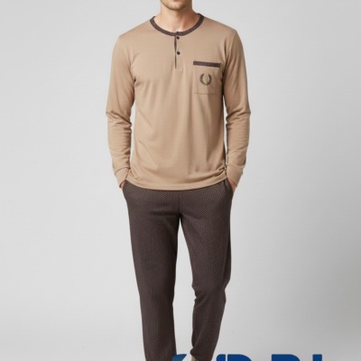 Pijama 100% algodão cardado botões Fred