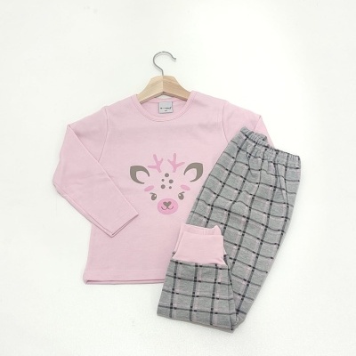 Pijama 100% Algodão Cardado Rena