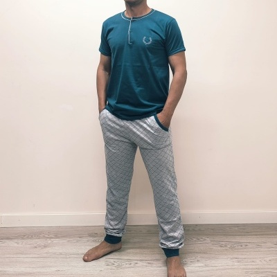 Pijama 100% Algodão Meia Manga