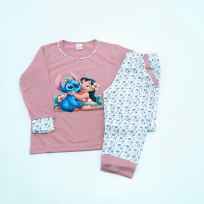 Pijama 100% Algodão menina Stitch
