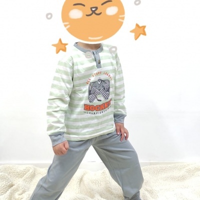 Pijama 100% Algodão " Dueto - Riscas "