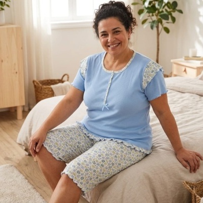 Pijama Calção 100% Alg. Dotti  Tam.2 (3XL)                                                              Vários Modelos