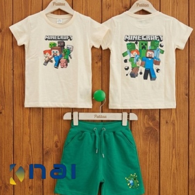 Conjunto Calção Minecraft