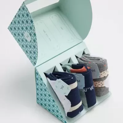 Meia Homem Caixa de 3 Pares desenho Ysabel Mora 22959