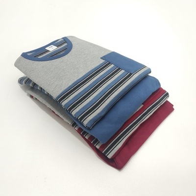 Pijama 100% Algodão Cardado Riscas