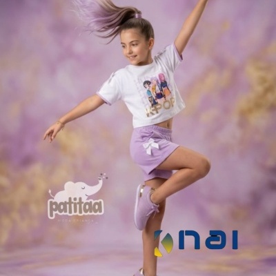 Conjunto Calção com Laços K-Pop