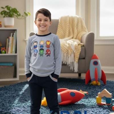 Pijama 100% Algodão Cardado Avengers