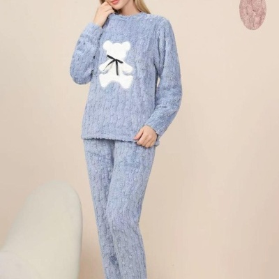 Pijama Coralina Urso Laço
