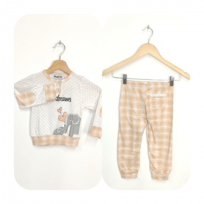 Pijama Menina 100% Algodão DUETO " Elefante "