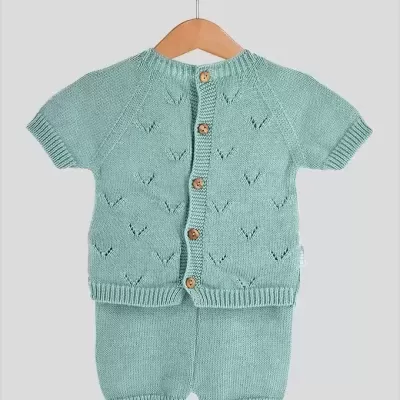 Conjunto Malha Algodão Bebé 3 Peças