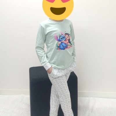 Pijama 100% Algodão menina Stitch
