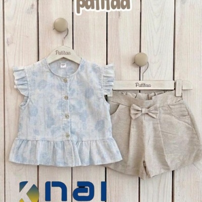 Conjunto Calção Linho Menina