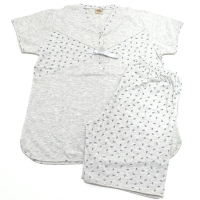 Pijama Clássico de Calção 100% Algodão Laço