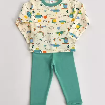 Pijama Bebé 100% Algodão Cardado