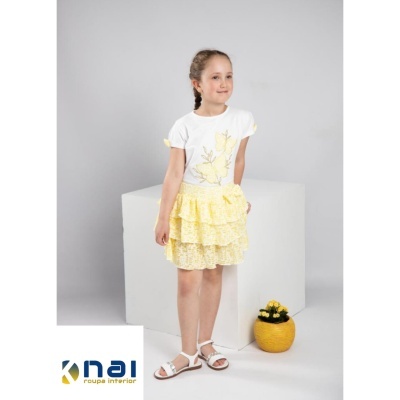 Conjunto Saia Folhos