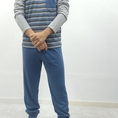 Pijama 100% Algodão Cardado Riscas