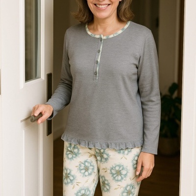 Pijama 100% Algodão Cardado Dotty  Tam. M                               Vários Modelos