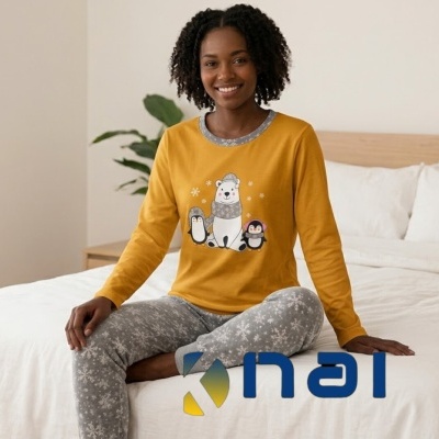 Pijama 100% Algodão Urso Polar e Pinguins